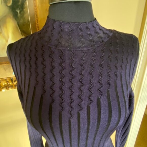 WHBM Mock Turtleneck Dark Navy SZ M - Picture 2 of 6